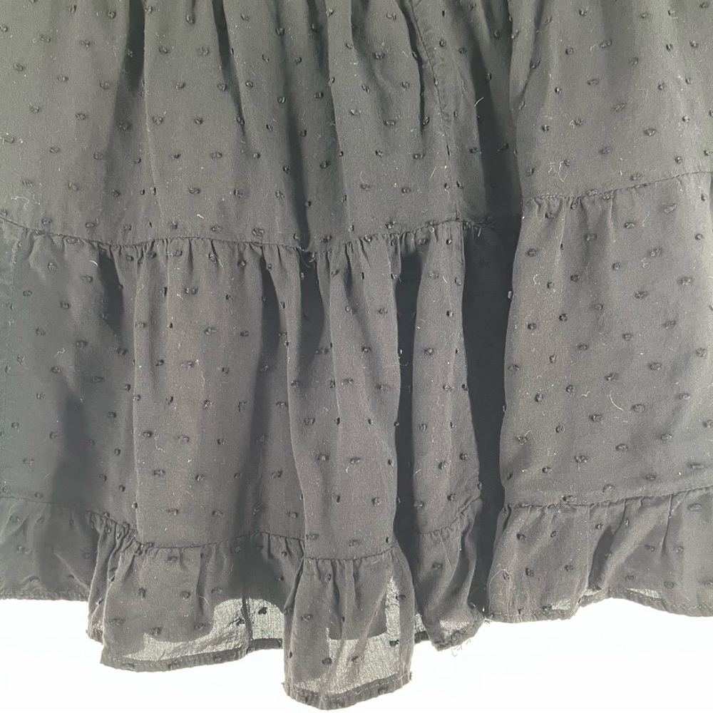 Forever 21 Skirt Mini Polka Dots Swiss Dots Black Lined Ruffle Tiered Large - Picture 4 of 7